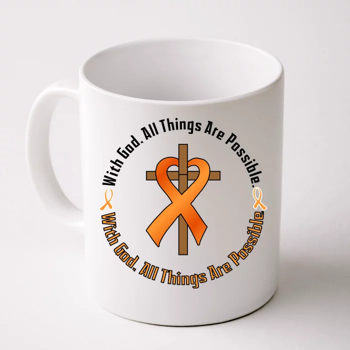 With God All Things Are Possible Multiple Sclerosis Awareness Front & Back Coffee Mug