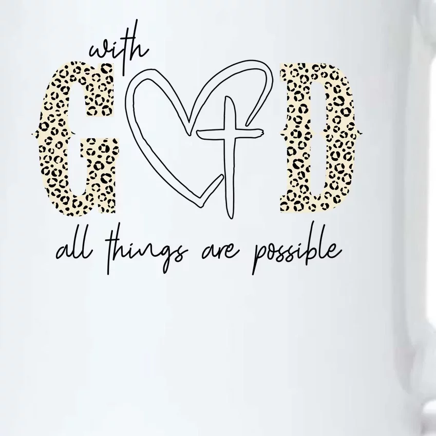 With God All Things Are Possible Cross Heart Black Color Changing Mug