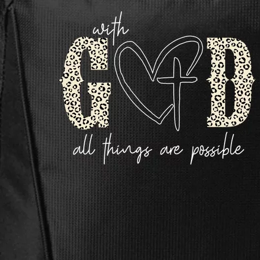 With God All Things Are Possible Cross Heart City Backpack