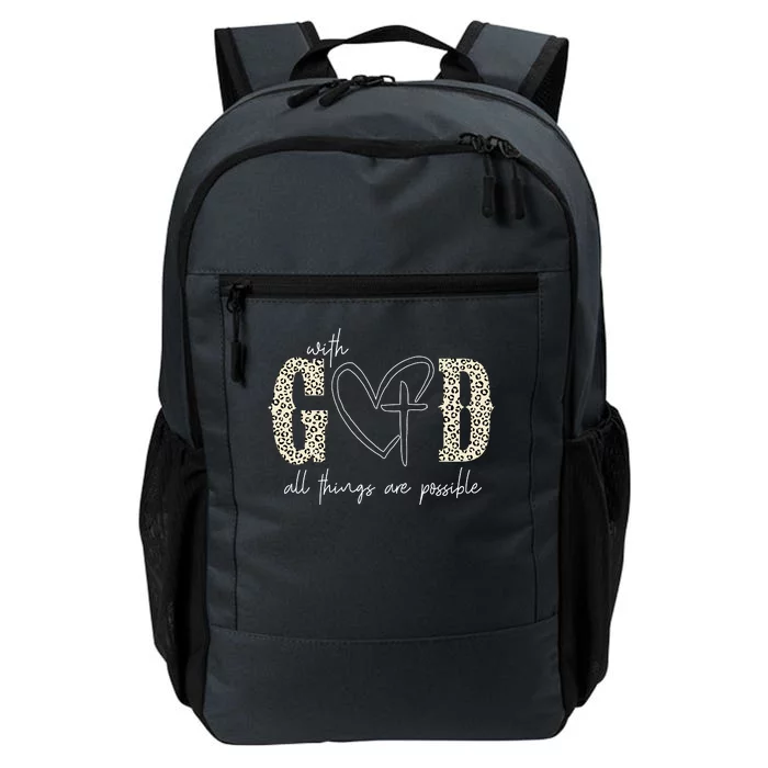 With God All Things Are Possible Cross Heart Daily Commute Backpack