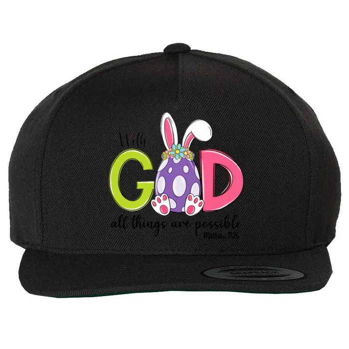 With God All Things Are Possible For Christian Faith Religious Sunflower Wool Snapback Cap