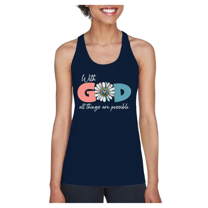 With God All Things Are Possible Women's Racerback Tank