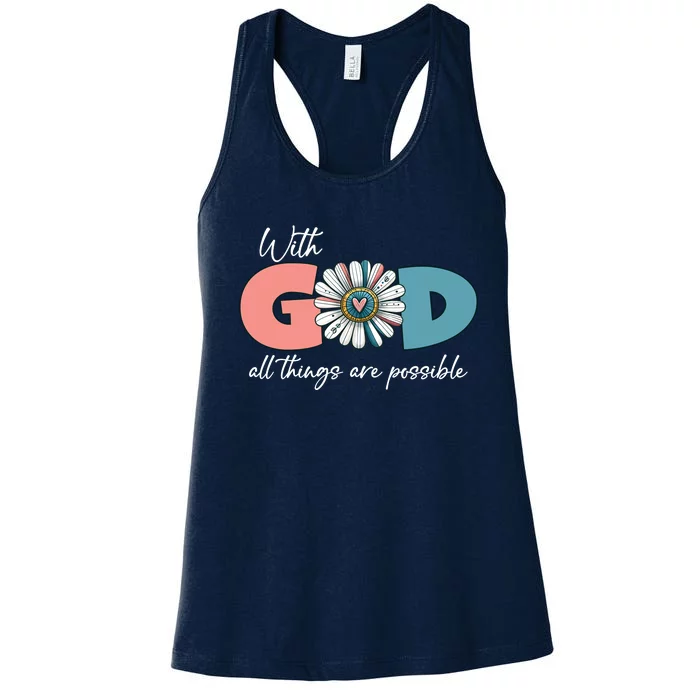 With God All Things Are Possible Women's Racerback Tank