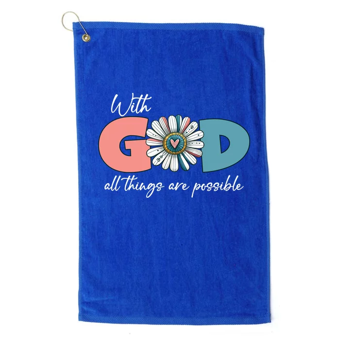 With God All Things Are Possible Platinum Collection Golf Towel