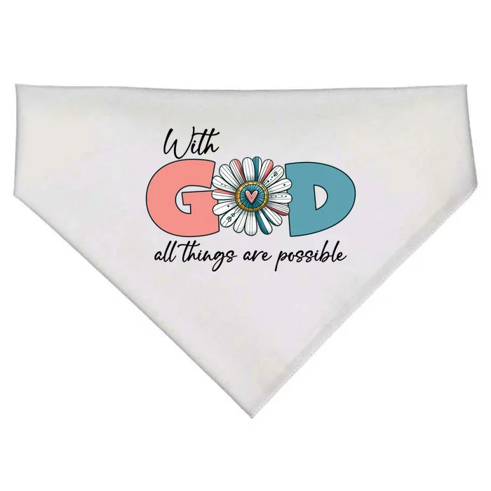 With God All Things Are Possible USA-Made Doggie Bandana