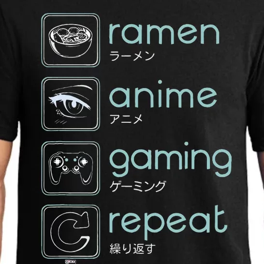 Wakeup Gaming Again Ramen Anime Gaming Restart Pajama Set