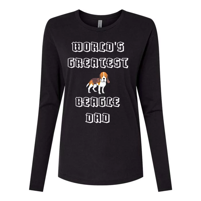 Worlds Greatest Beagle Dad Gift Womens Cotton Relaxed Long Sleeve T-Shirt