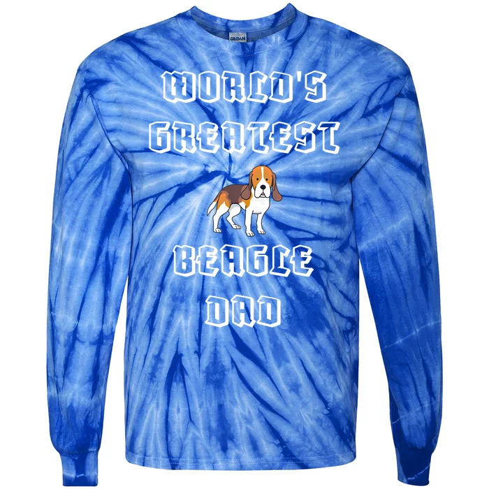 Worlds Greatest Beagle Dad Gift Tie-Dye Long Sleeve Shirt