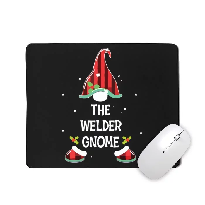 Welder Gnome Buffalo Plaid Matching Family Xmas Pajama Mousepad