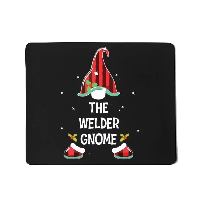 Welder Gnome Buffalo Plaid Matching Family Xmas Pajama Mousepad