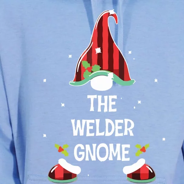 Welder Gnome Buffalo Plaid Matching Family Xmas Pajama Unisex Surf Hoodie