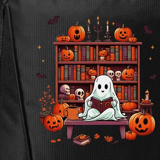 Women Ghost Book Reader Halloween Reading Enthusiast Book City Backpack