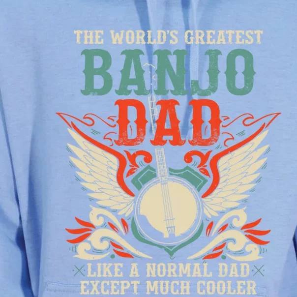 Worlds Greatest Banjo Dad Funny Banjo Player Banjo Lover Funny Gift Unisex Surf Hoodie