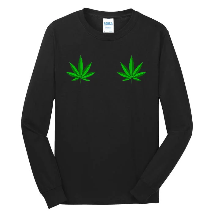 Weed Green Boobs Cannabis Stoner 420 Marijuana Tall Long Sleeve T-Shirt