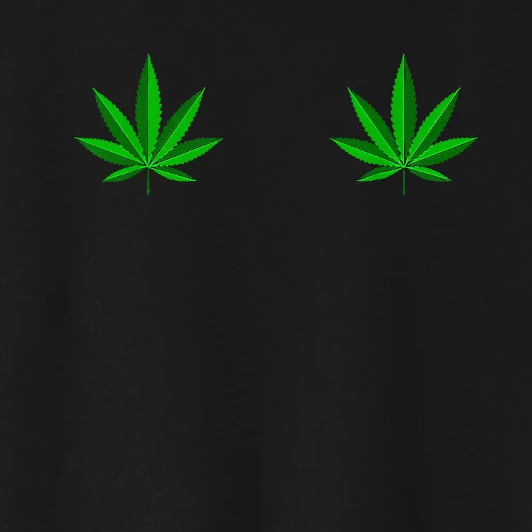 Weed Green Boobs Cannabis Stoner 420 Marijuana Women's Crop Top Tee