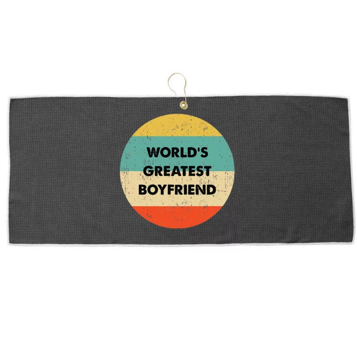 Worlds Greatest Boyfriend Large Microfiber Waffle Golf Towel