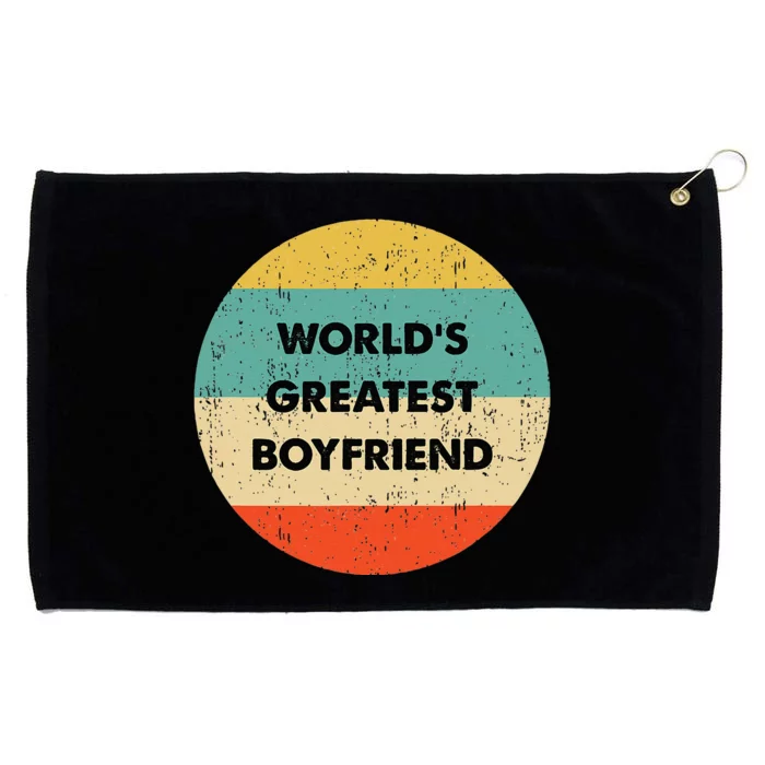 Worlds Greatest Boyfriend Grommeted Golf Towel