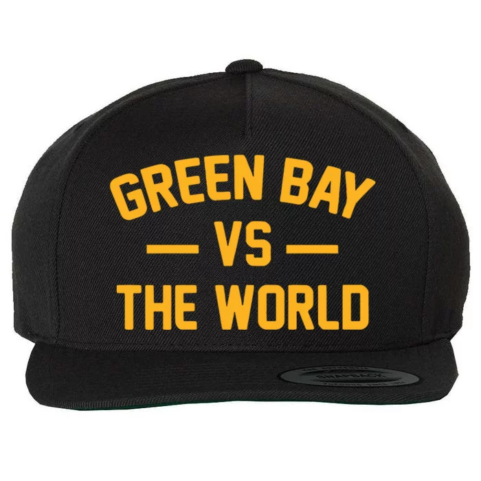 Wisconsin Green Bay Vs The World Wool Snapback Cap