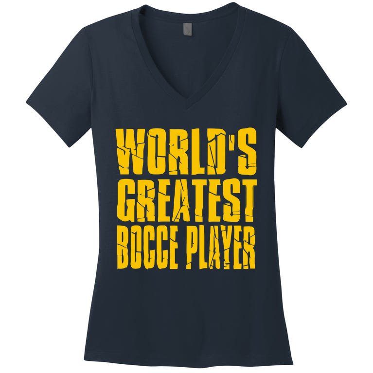 World Greatest Bocce Women's V-Neck T-Shirt