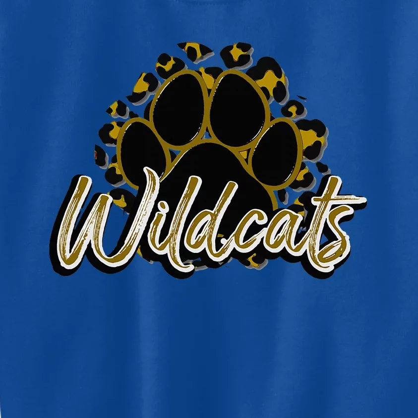 Wildcats Gold Black Cheetah School Sports Fan Team Spirit Kids Sweatshirt