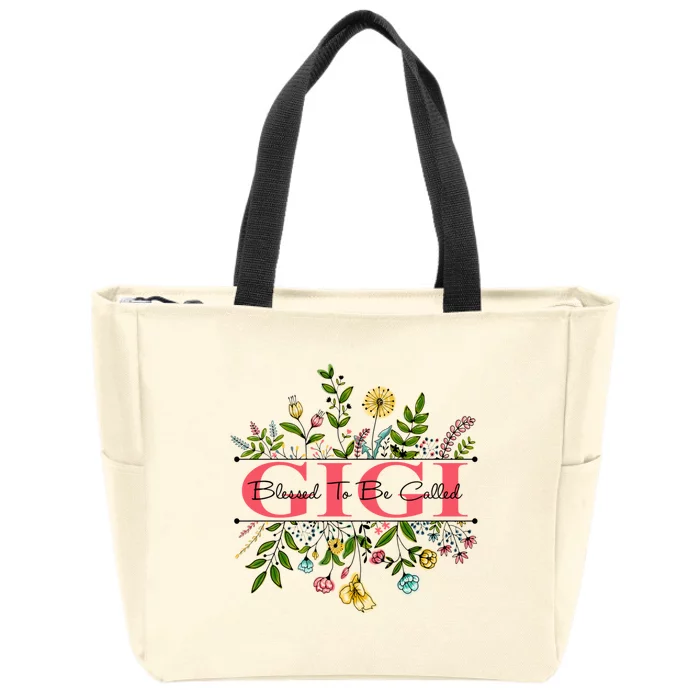 Wildflower Gigi Blessed To Be Called Gigi Colorful Graphic Zip Tote Bag