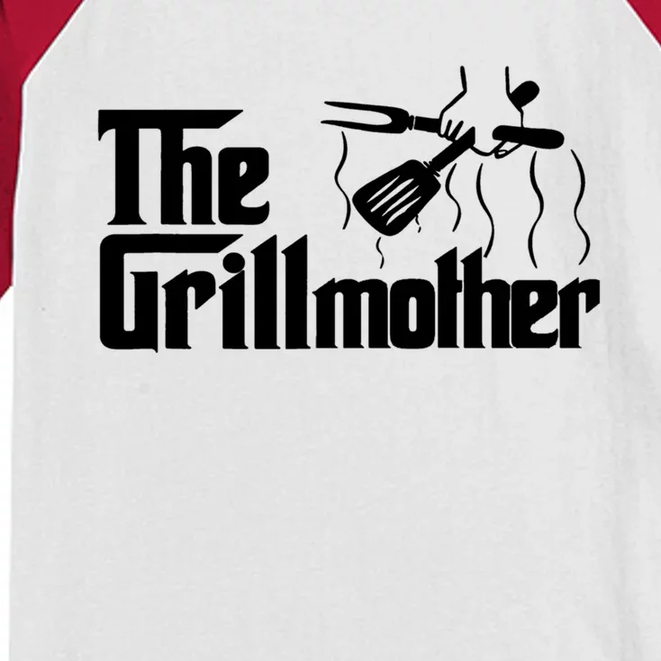 Wo Grillfather Bbq Timer Barbecue Funny Tee Chef Bbq Gift Kids Colorblock Raglan Jersey