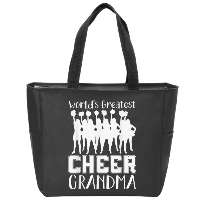 Worlds Greatest Cheer Grandma Funny Cheerleading Cheerleader Zip Tote Bag