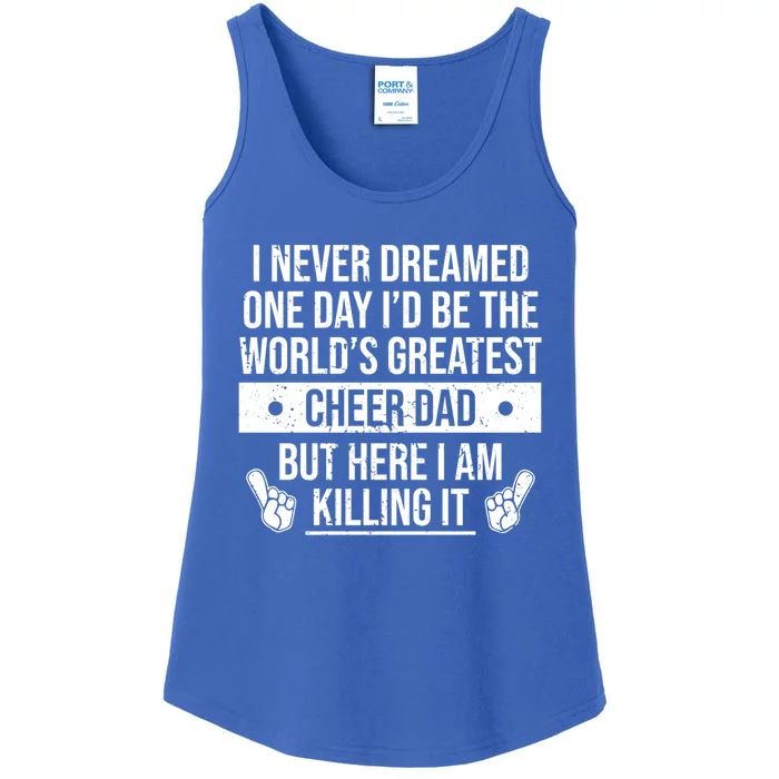 Worlds Greatest Cheer Dad Cheerleading Gift Ladies Essential Tank