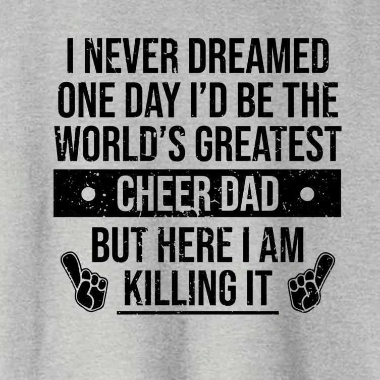 Worlds Greatest Cheer Dad Cheerleading Gift Women's Crop Top Tee