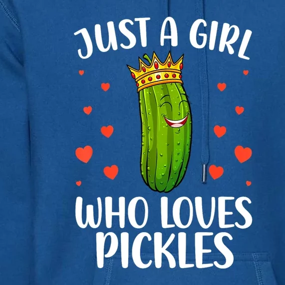 Women Girl Cute Pickle Cucumber Dill Pickle Lovers Gift Premium Hoodie