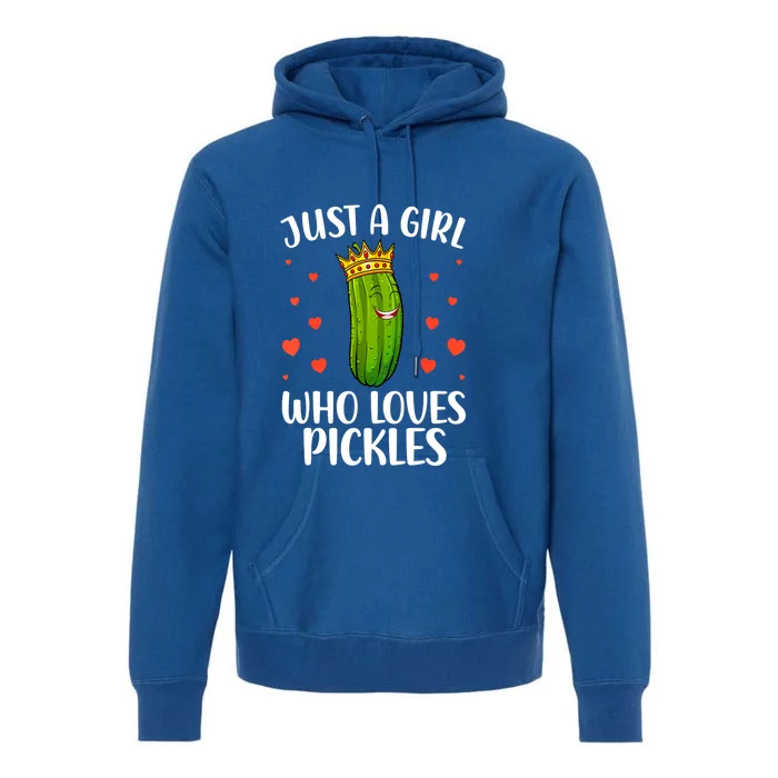 Women Girl Cute Pickle Cucumber Dill Pickle Lovers Gift Premium Hoodie