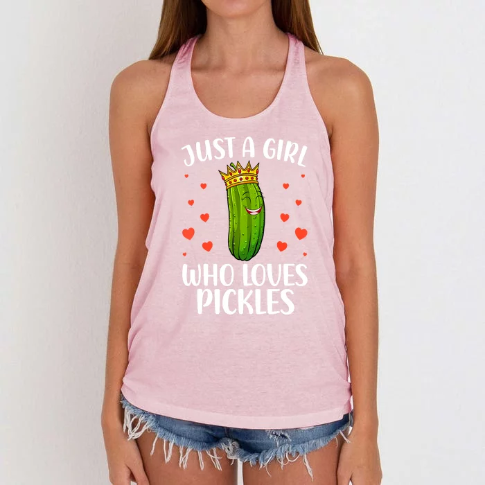 Women Girl Cute Pickle Cucumber Dill Pickle Lovers Gift Women's Knotted Racerback Tank