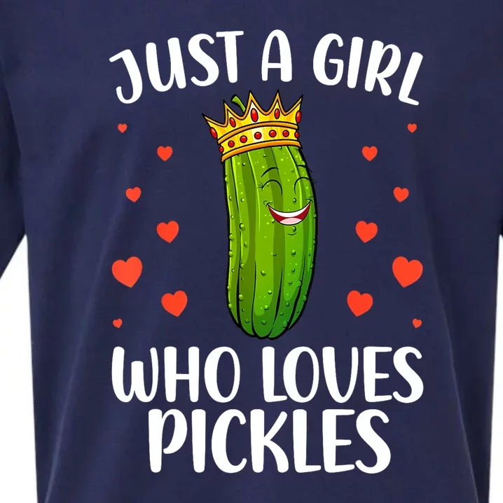 Women Girl Cute Pickle Cucumber Dill Pickle Lovers Gift Sueded Cloud Jersey T-Shirt