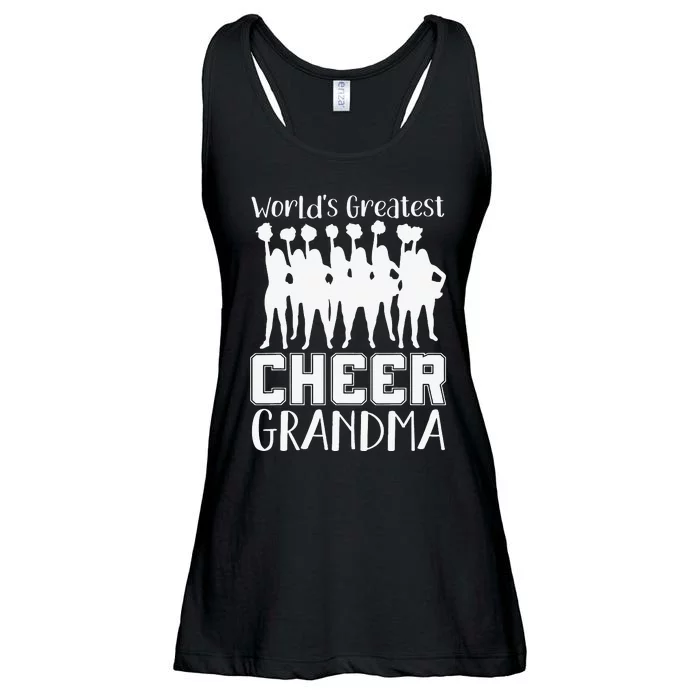 Worlds Greatest Cheer Grandma Funny Cheerleading Cheerleader Ladies Essential Flowy Tank