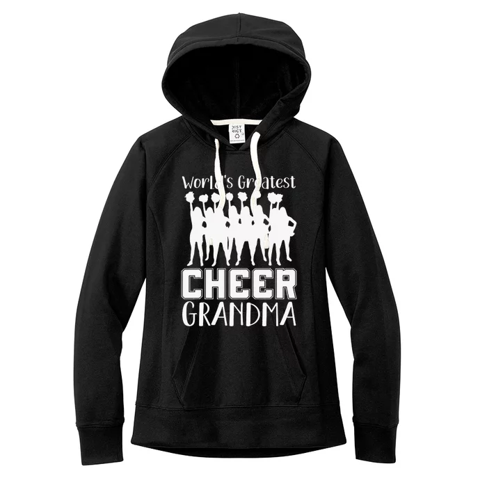 Worlds Greatest Cheer Grandma Funny Cheerleader Women's Fleece Hoodie