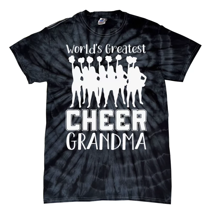 Worlds Greatest Cheer Grandma Funny Cheerleader Tie-Dye T-Shirt