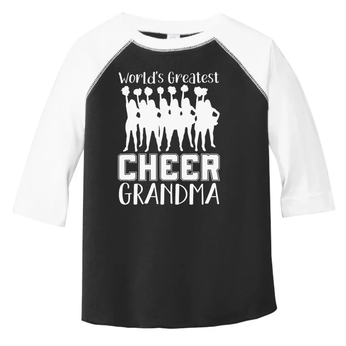 Worlds Greatest Cheer Grandma Funny Cheerleader Toddler Fine Jersey T-Shirt