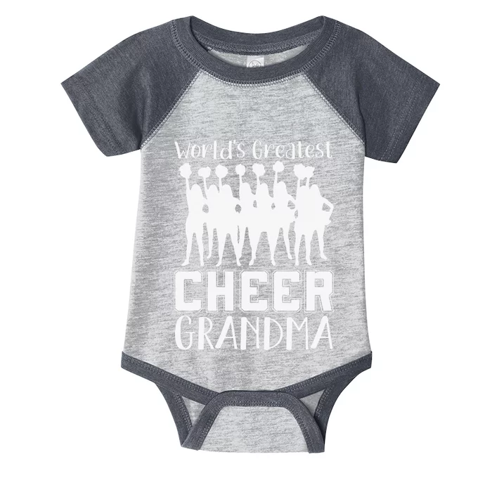 Worlds Greatest Cheer Grandma Funny Cheerleader Infant Baby Jersey Bodysuit