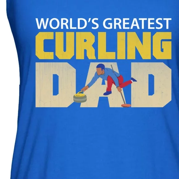 Worlds Greatest Curling Dad Novelty Curling Great Gift Ladies Essential Flowy Tank