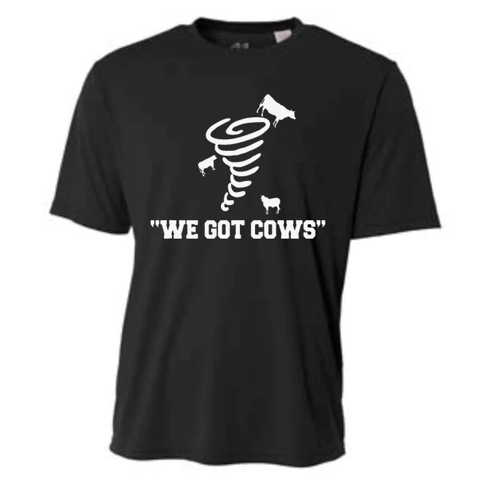 We Got Cows Funny Tornado Chaser Cooling Performance Crew T-Shirt