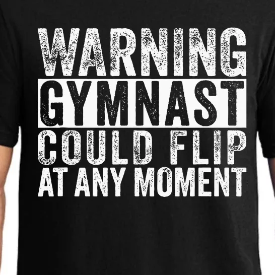 Warning Gymnast Could Flip Funny Gymnastics Pajama Set