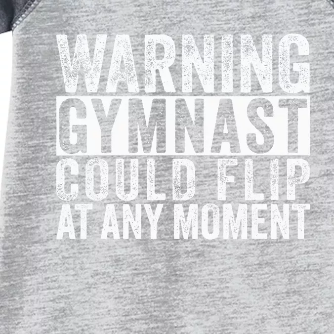 Warning Gymnast Could Flip Funny Gymnastics Infant Baby Jersey Bodysuit