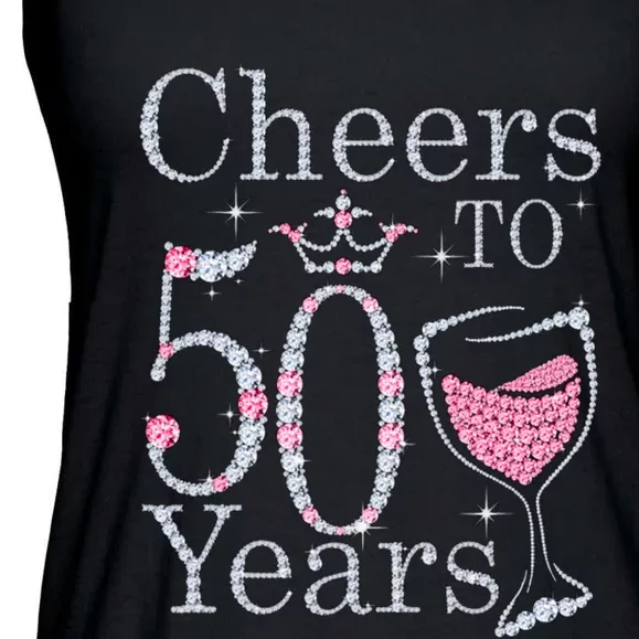 Women Gift Cheers To 50 Years 1969 50Th Birthday Gift For Womens Ladies Essential Flowy Tank