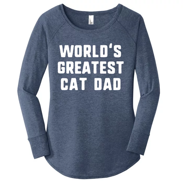 Worlds Greatest Cat Dad Funny Gift Christmas Gift Women's Perfect Tri Tunic Long Sleeve Shirt