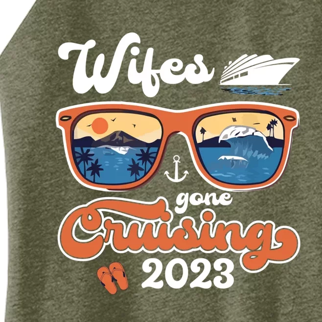 Wifes Gone Cruising Family Cruise Squad Vacation Quote Gift Women’s Perfect Tri Rocker Tank