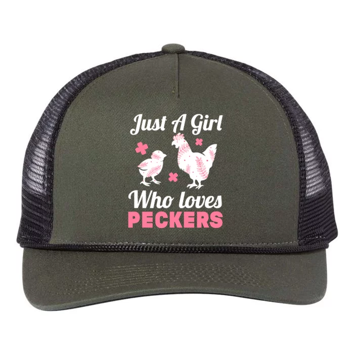 Wo Girl Chicken Lover I Just A Girl Who Loves Peckers Retro Rope Trucker Hat Cap