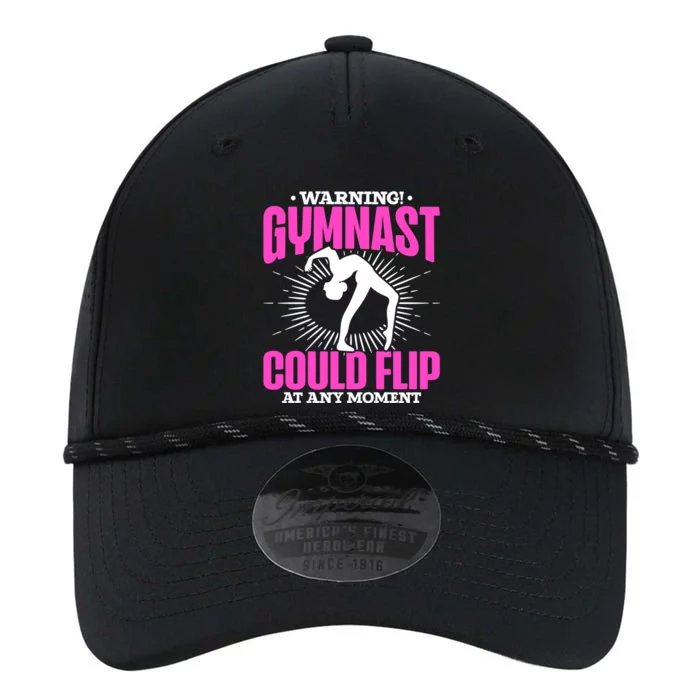 Warning Gymnast Could Flip At Any Mot Funny Gymnast Gift Performance The Dyno Cap