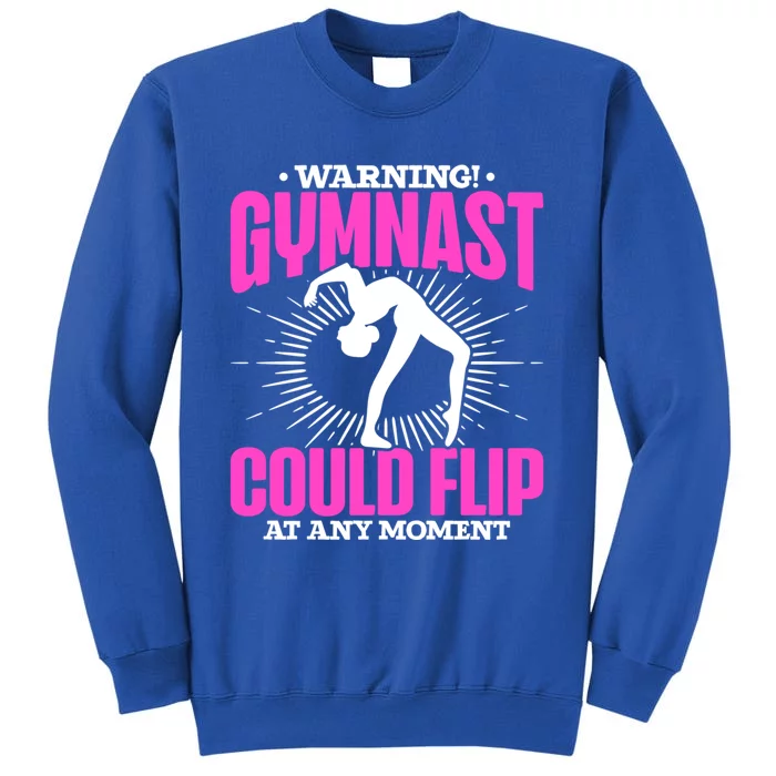 Warning Gymnast Could Flip At Any Mot Funny Gymnast Gift Sweatshirt