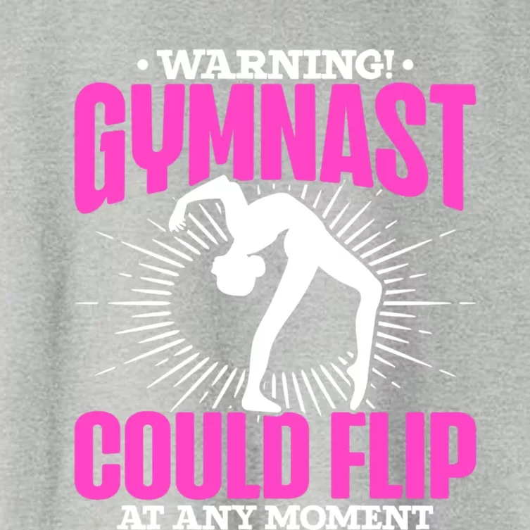 Warning Gymnast Could Flip At Any Mot Funny Gymnast Gift Women's Crop Top Tee