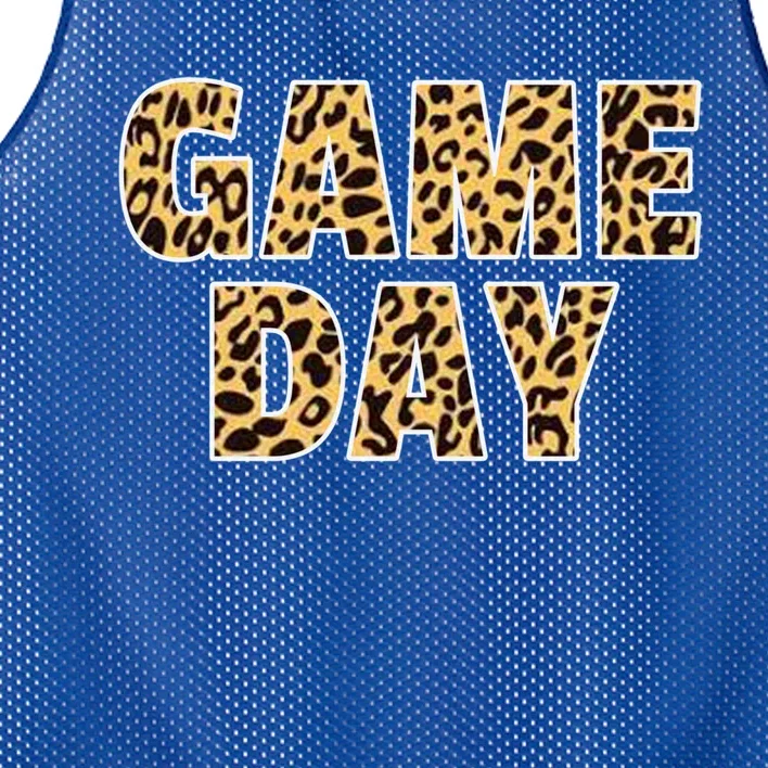 Wo Game Day Leopard Football Mother Wife Friend Gift Mesh Reversible Basketball Jersey Tank